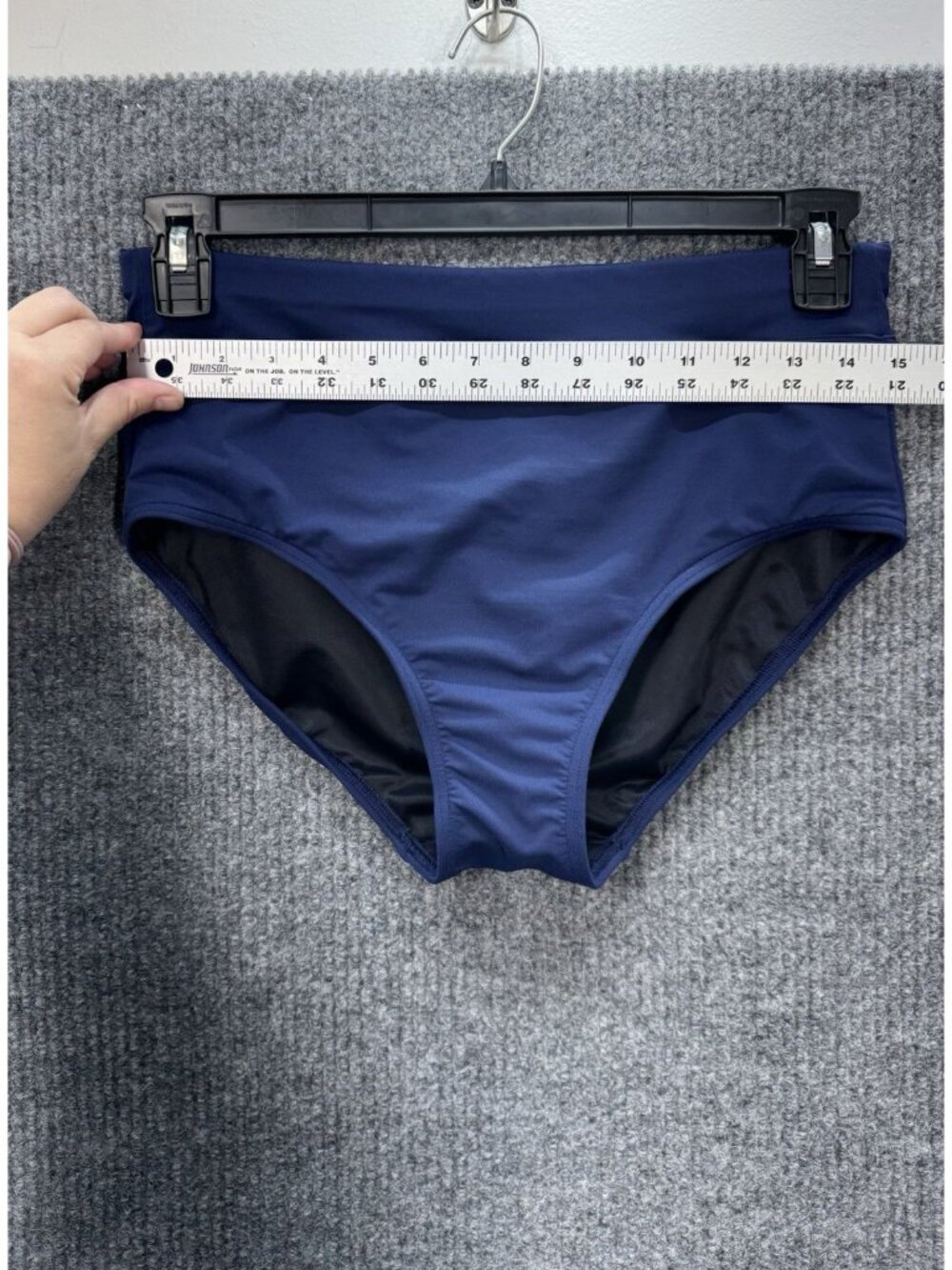 Lands End High Waisted Bikini Swim Bottoms Womens 10 Navy Blue 450494 - Picture 6 of 9